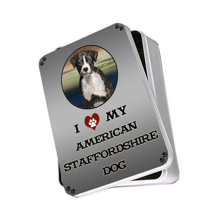 I Love My American Staffordshire Dog Photo Storage Tin