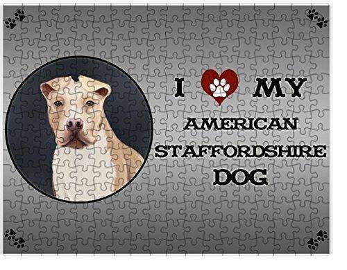 I Love My American Staffordshire Dog Puzzle with Photo Tin