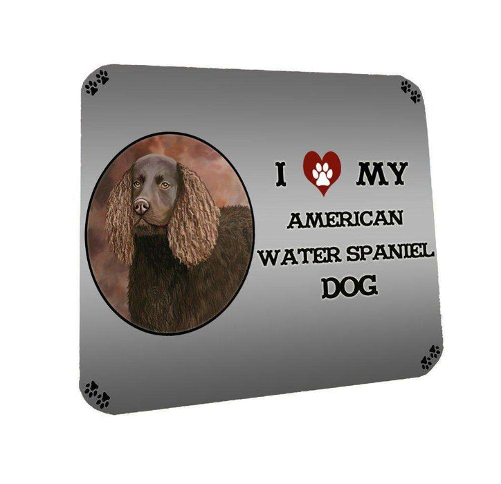 I Love My American Water Spaniel Dog Coasters Set of 4