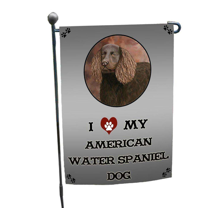 I Love My American Water Spaniel Dog Garden Flag