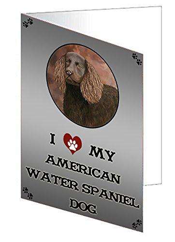 I Love My American Water Spaniel Dog Handmade Artwork Assorted Pets Greeting Cards and Note Cards with Envelopes for All Occasions and Holiday Seasons