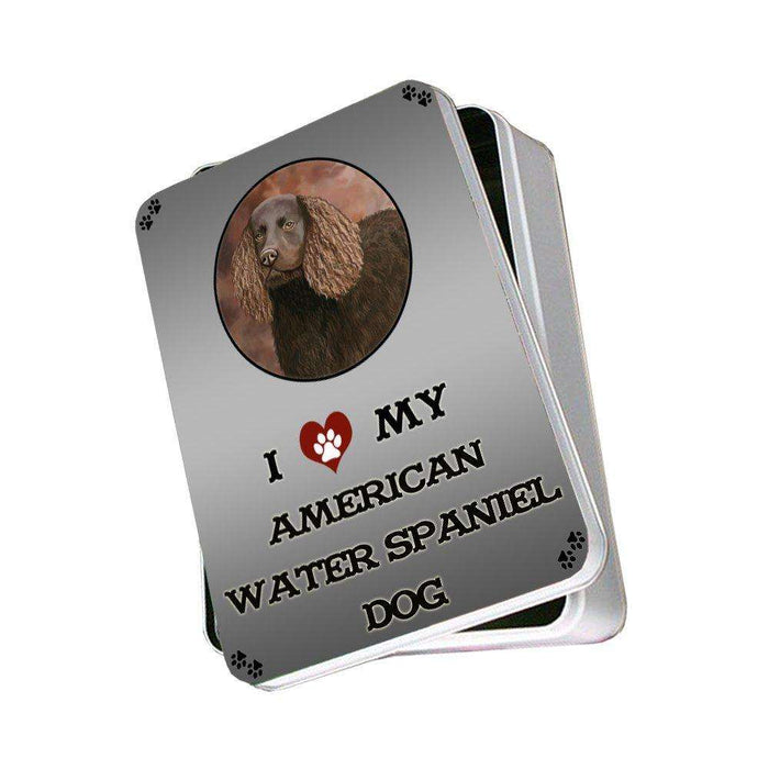 I Love My American Water Spaniel Dog Photo Storage Tin