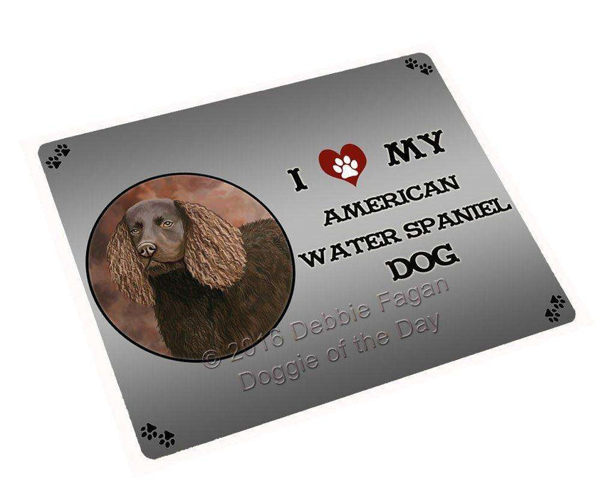 I Love My American Water Spaniel Dog Tempered Cutting Board