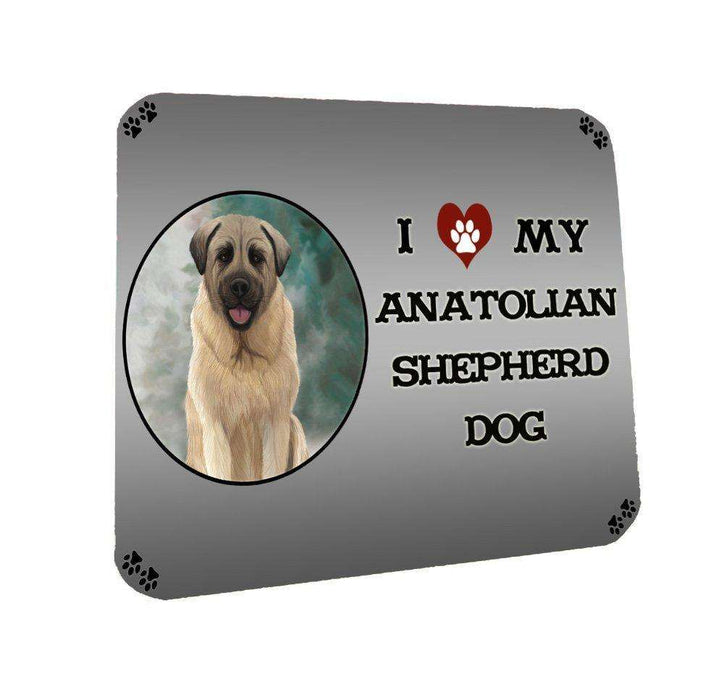 I Love My Anatolian Shepherd Dog Coasters Set of 4