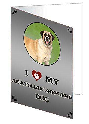 I Love My Anatolian Shepherd Dog Handmade Artwork Assorted Pets Greeting Cards and Note Cards with Envelopes for All Occasions and Holiday Seasons