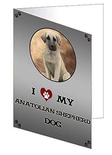 I Love My Anatolian Shepherd Puppy Dog Handmade Artwork Assorted Pets Greeting Cards and Note Cards with Envelopes for All Occasions and Holiday Seasons