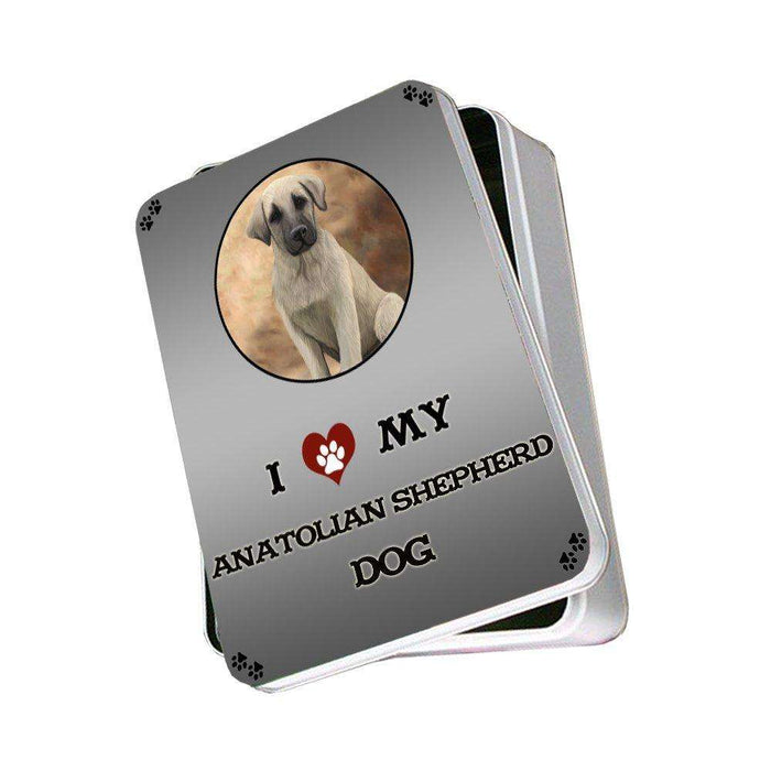 I Love My Anatolian Shepherd Puppy Dog Photo Storage Tin