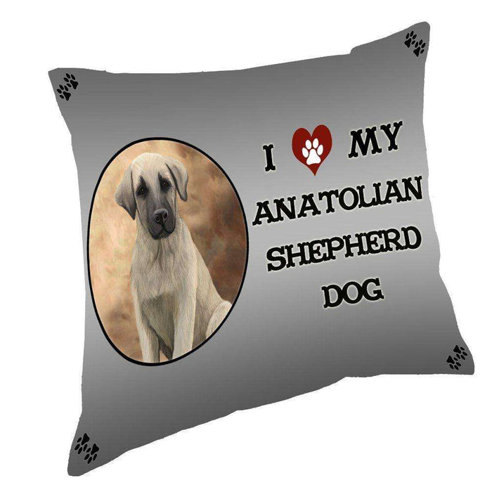 I Love My Anatolian Shepherd Puppy Dog Throw Pillow