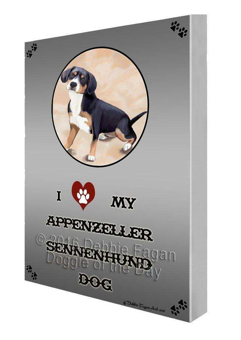 I Love My Appenzeller Sennenhund Dog Painting Printed on Canvas Wall Art