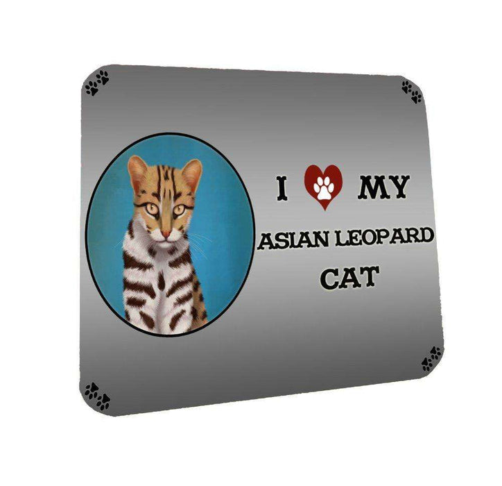 I Love My Asian Leopard Cat Coasters Set of 4