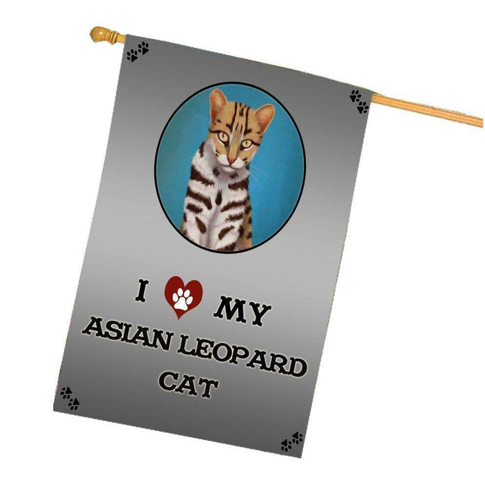 I Love My Asian Leopard Cat House Flag
