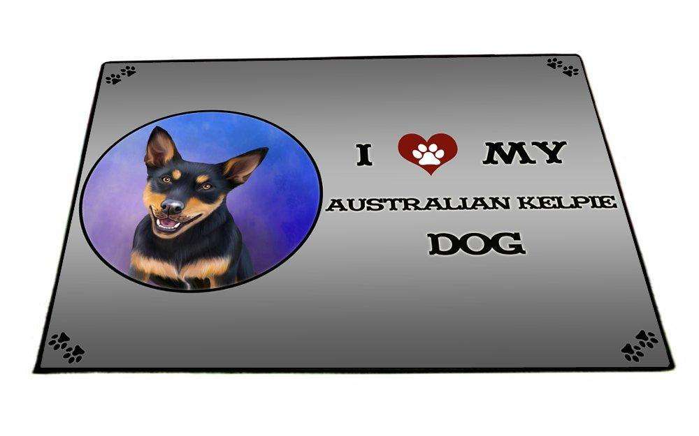 I Love My Australian Kelpie Black And Tan Dog Indoor/Outdoor Floormat
