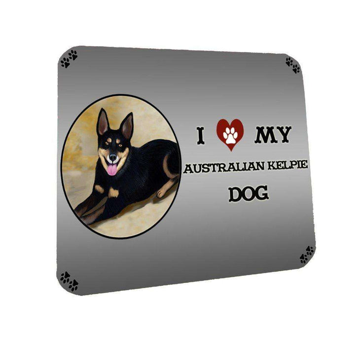 I Love My Australian Kelpie Dog Coasters Set of 4