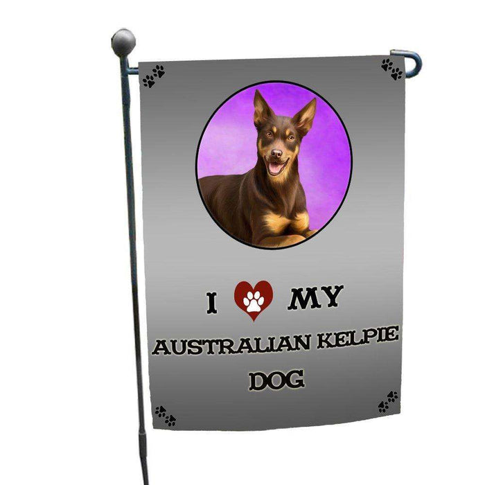 I Love My Australian Kelpie Dog Garden Flag