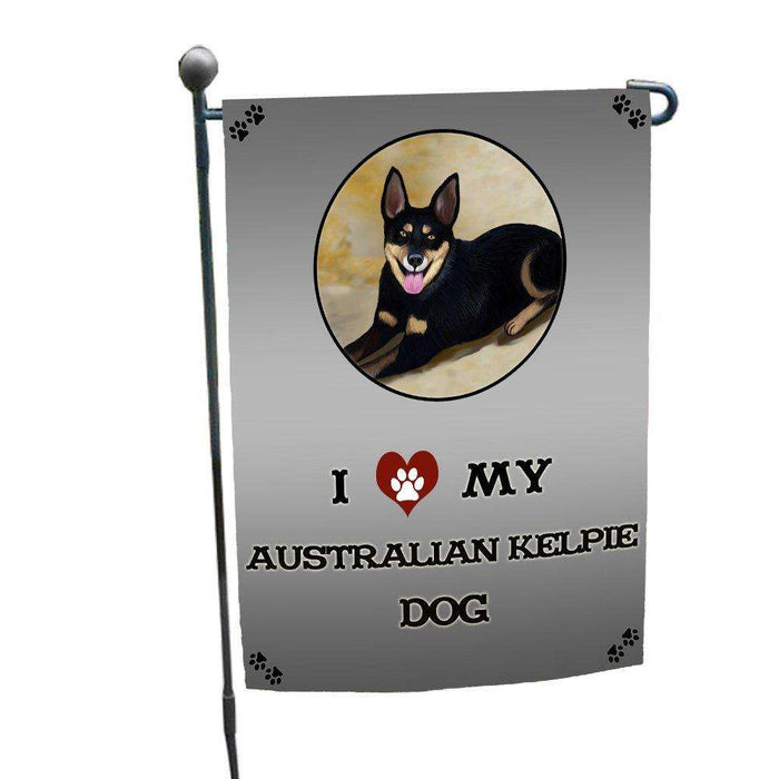 I Love My Australian Kelpie Dog Garden Flag