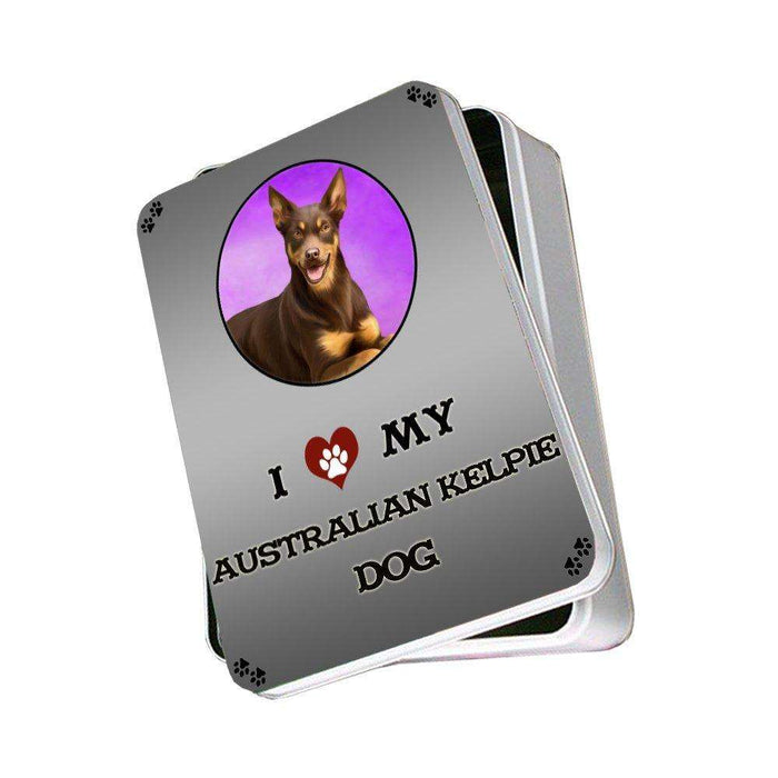 I Love My Australian Kelpie Dog Photo Storage Tin