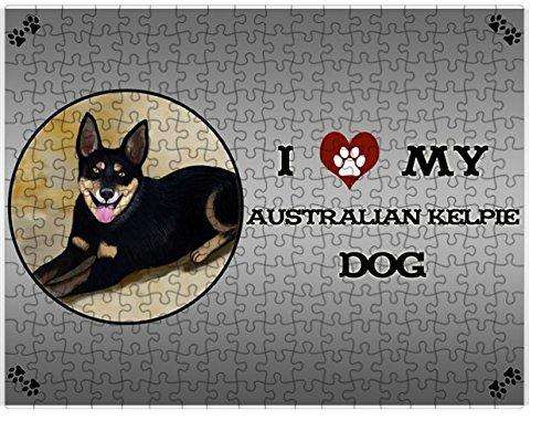 I Love My Australian Kelpie Dog Puzzle with Photo Tin