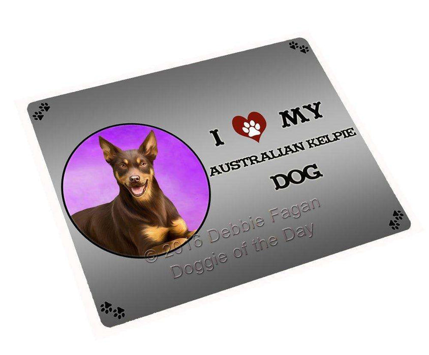 I Love My Australian Kelpie Dog Tempered Cutting Board (Small)