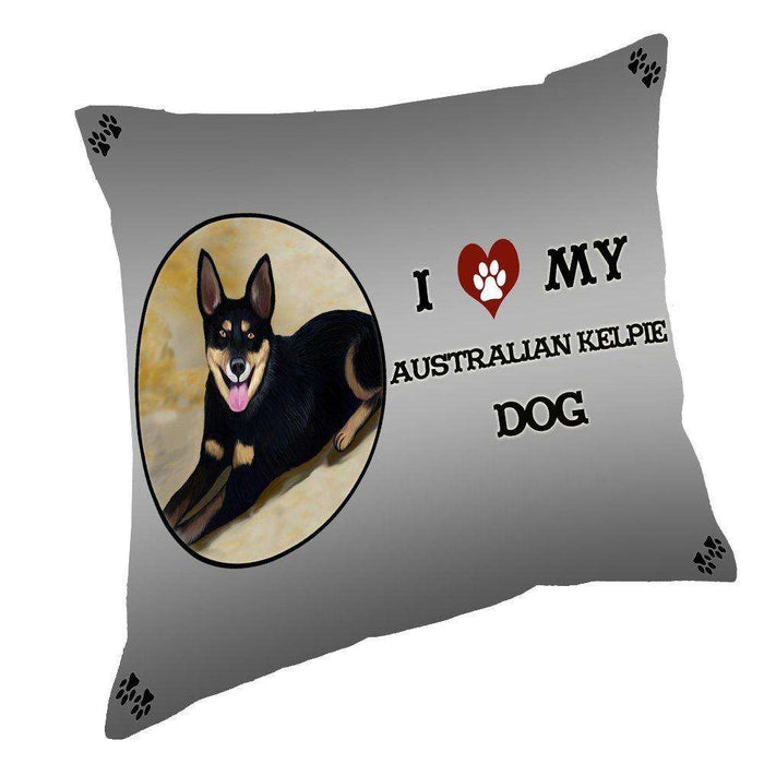 I Love My Australian Kelpie Dog Throw Pillow