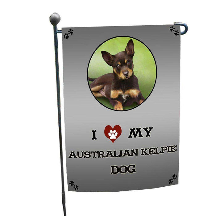 I Love My Australian Kelpie Puppy Dog Garden Flag