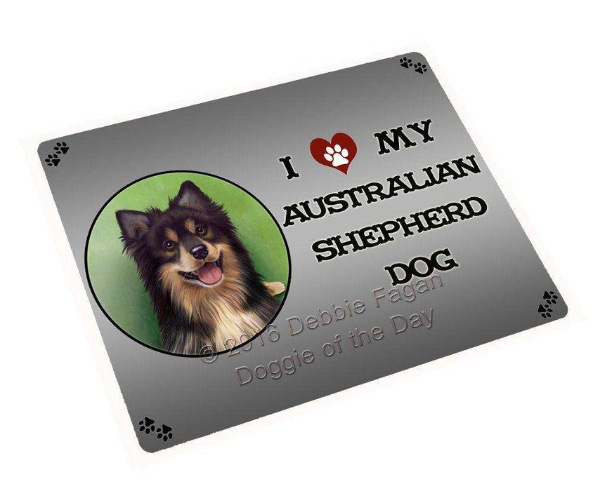 I Love My Australian Shepherd Dog Art Portrait Print Woven Throw Sherpa Plush Fleece Blanket