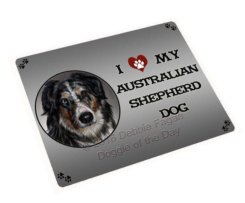 I Love My Australian Shepherd Dog Art Portrait Print Woven Throw Sherpa Plush Fleece Blanket