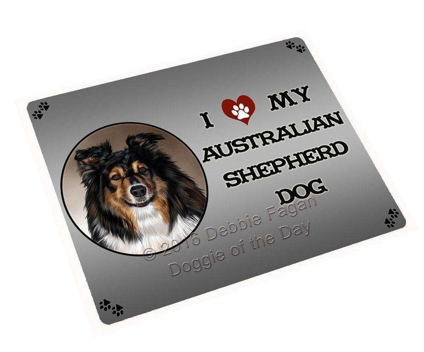 I Love My Australian Shepherd Dog Art Portrait Print Woven Throw Sherpa Plush Fleece Blanket