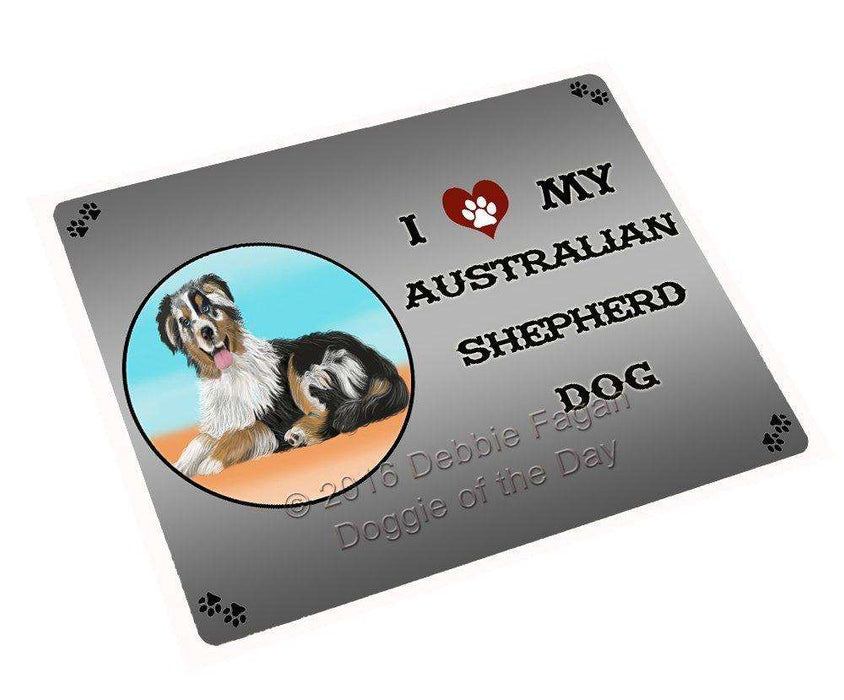 I Love My Australian Shepherd Dog Art Portrait Print Woven Throw Sherpa Plush Fleece Blanket