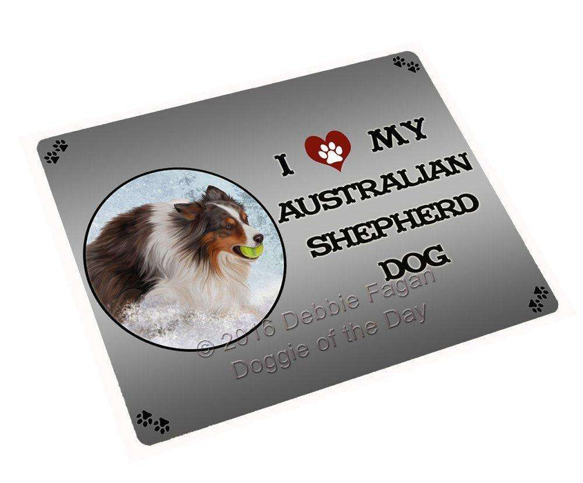 I Love My Australian Shepherd Dog Art Portrait Print Woven Throw Sherpa Plush Fleece Blanket