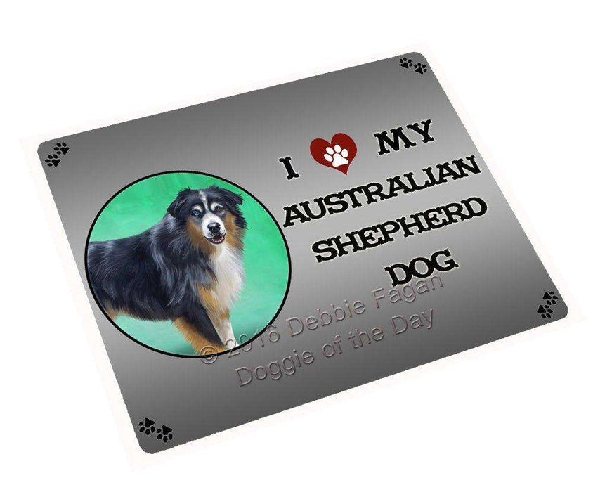 I Love My Australian Shepherd Dog Art Portrait Print Woven Throw Sherpa Plush Fleece Blanket