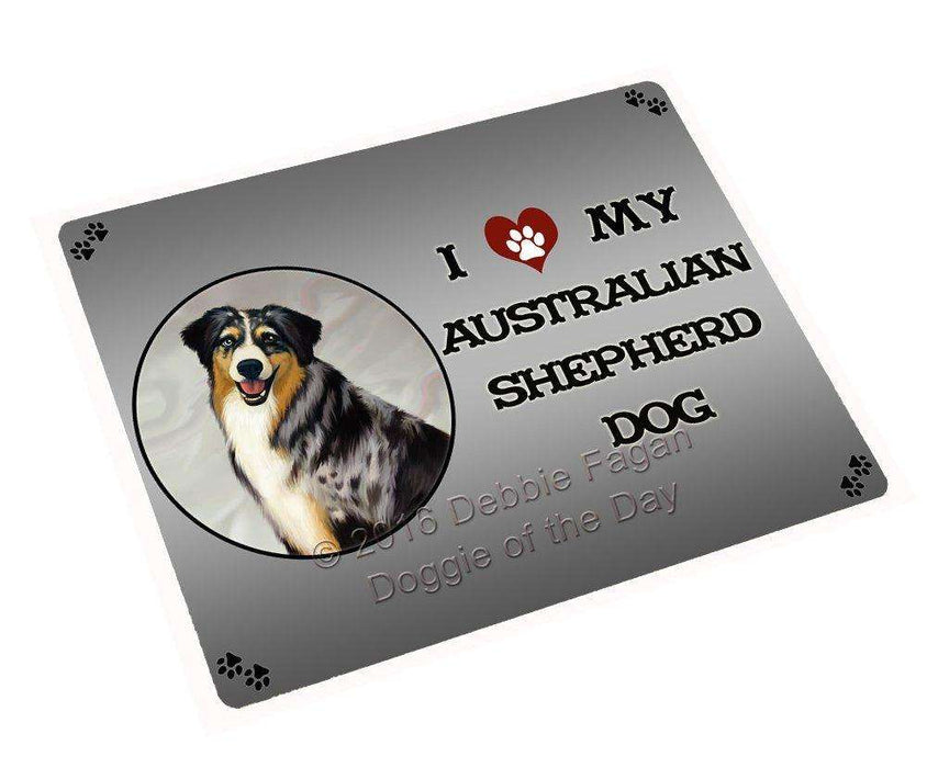 I Love My Australian Shepherd Dog Art Portrait Print Woven Throw Sherpa Plush Fleece Blanket