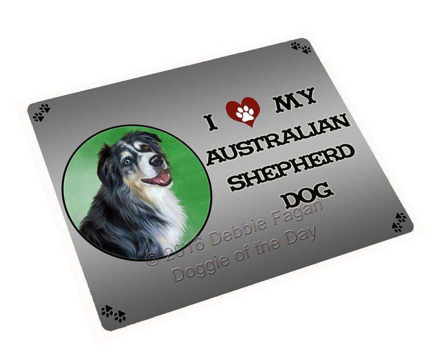 I Love My Australian Shepherd Dog Art Portrait Print Woven Throw Sherpa Plush Fleece Blanket