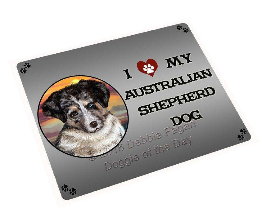 I Love My Australian Shepherd Dog Art Portrait Print Woven Throw Sherpa Plush Fleece Blanket