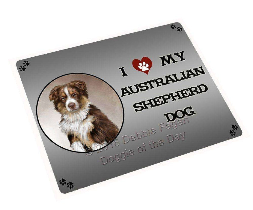 I Love My Australian Shepherd Dog Art Portrait Print Woven Throw Sherpa Plush Fleece Blanket