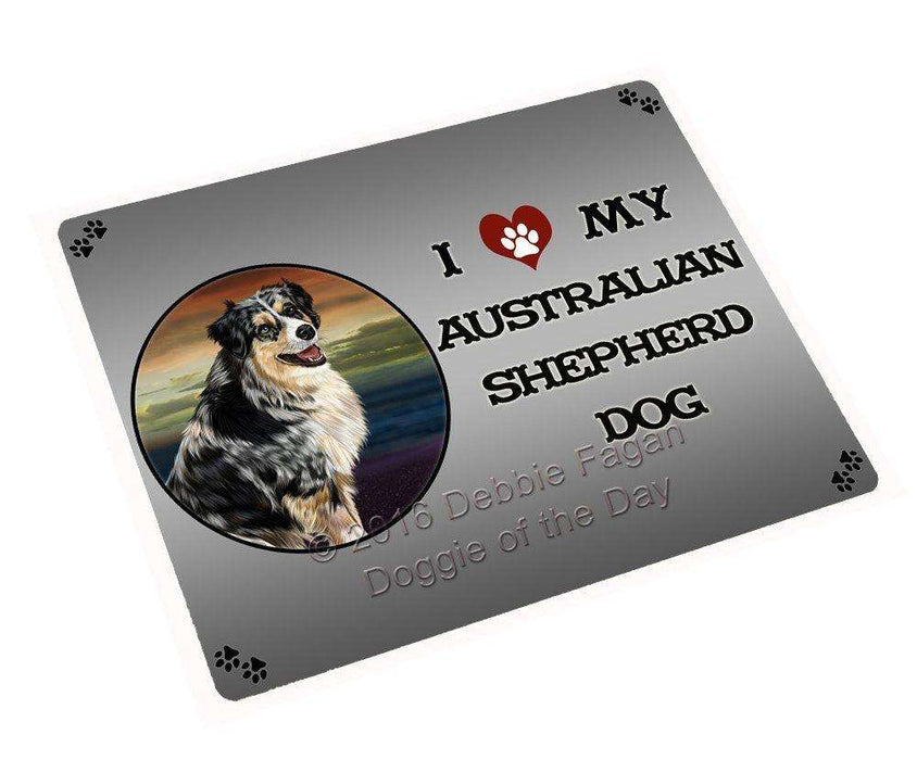 I Love My Australian Shepherd Dog Art Portrait Print Woven Throw Sherpa Plush Fleece Blanket