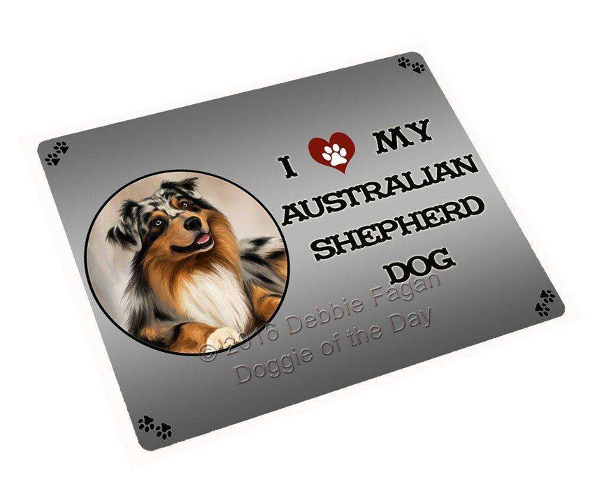 I Love My Australian Shepherd Dog Art Portrait Print Woven Throw Sherpa Plush Fleece Blanket