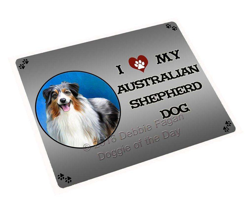 I Love My Australian Shepherd Dog Art Portrait Print Woven Throw Sherpa Plush Fleece Blanket