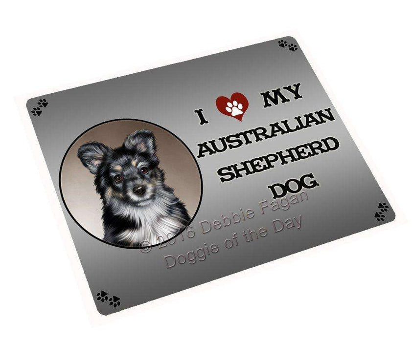 I Love My Australian Shepherd Dog Art Portrait Print Woven Throw Sherpa Plush Fleece Blanket