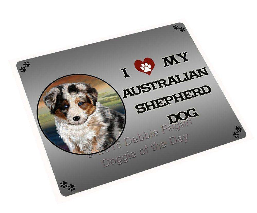 I Love My Australian Shepherd Dog Art Portrait Print Woven Throw Sherpa Plush Fleece Blanket