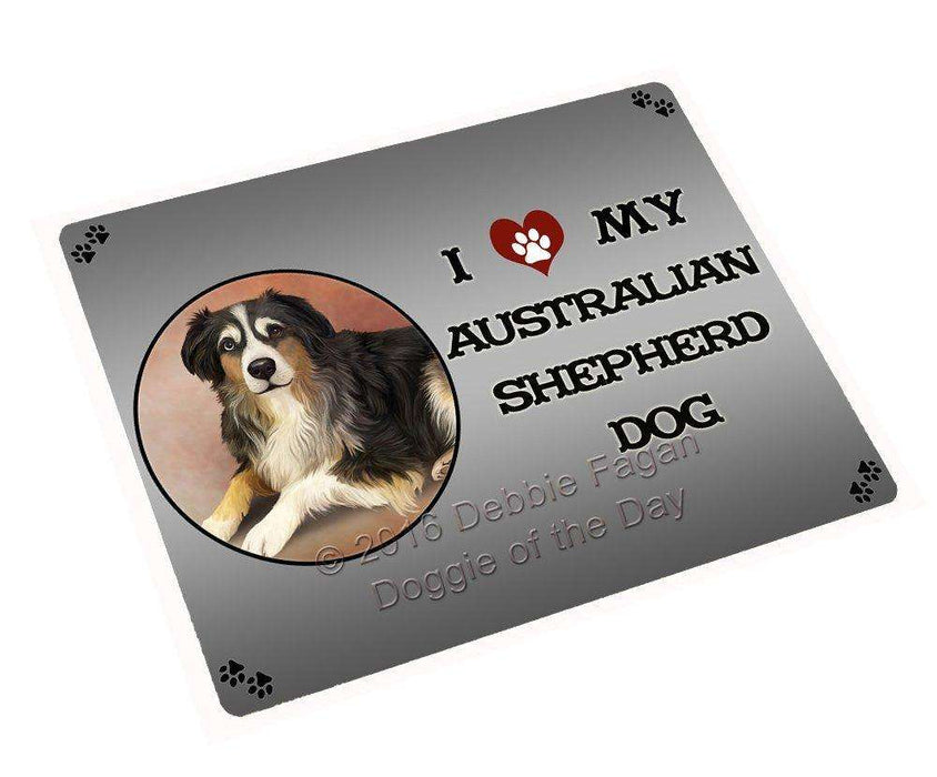 I Love My Australian Shepherd Dog Art Portrait Print Woven Throw Sherpa Plush Fleece Blanket