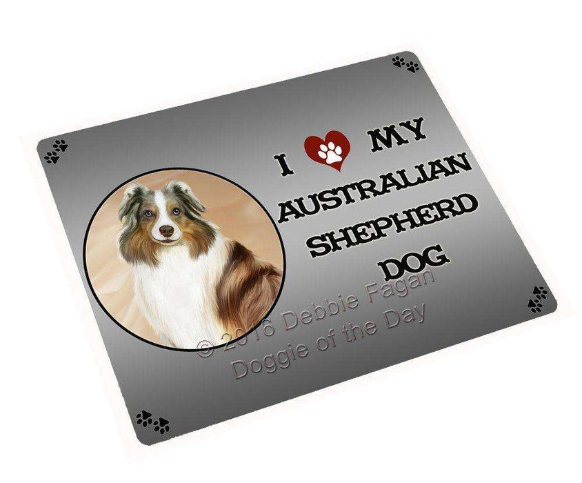 I Love My Australian Shepherd Dog Art Portrait Print Woven Throw Sherpa Plush Fleece Blanket