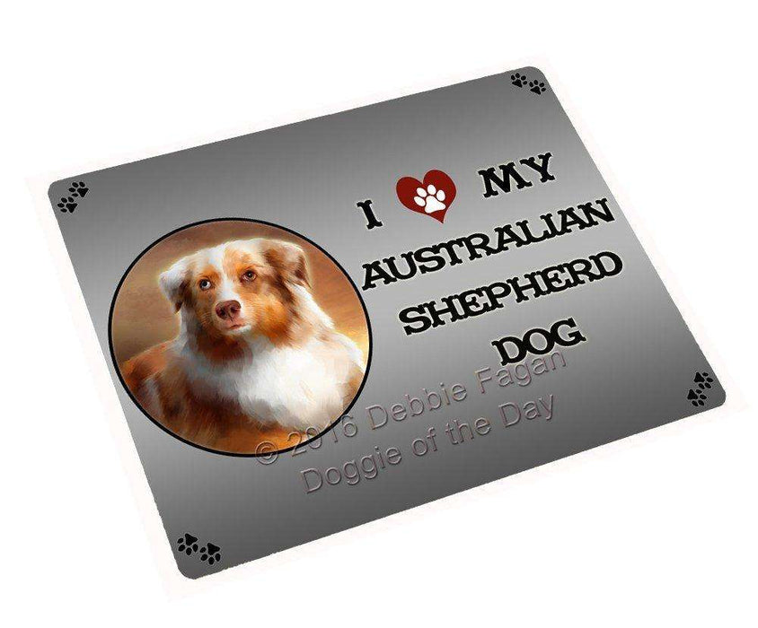 I Love My Australian Shepherd Dog Art Portrait Print Woven Throw Sherpa Plush Fleece Blanket