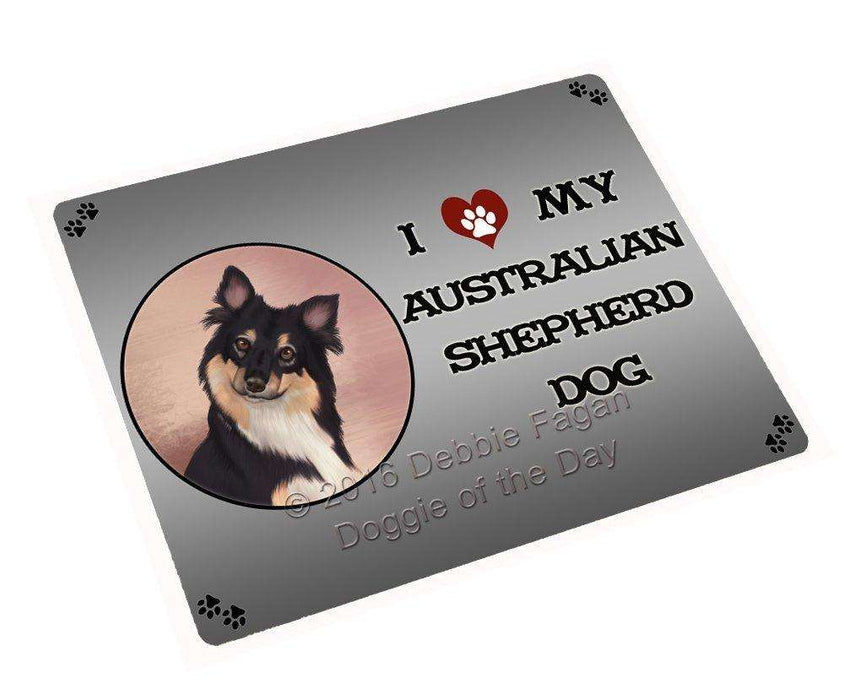 I Love My Australian Shepherd Dog Art Portrait Print Woven Throw Sherpa Plush Fleece Blanket