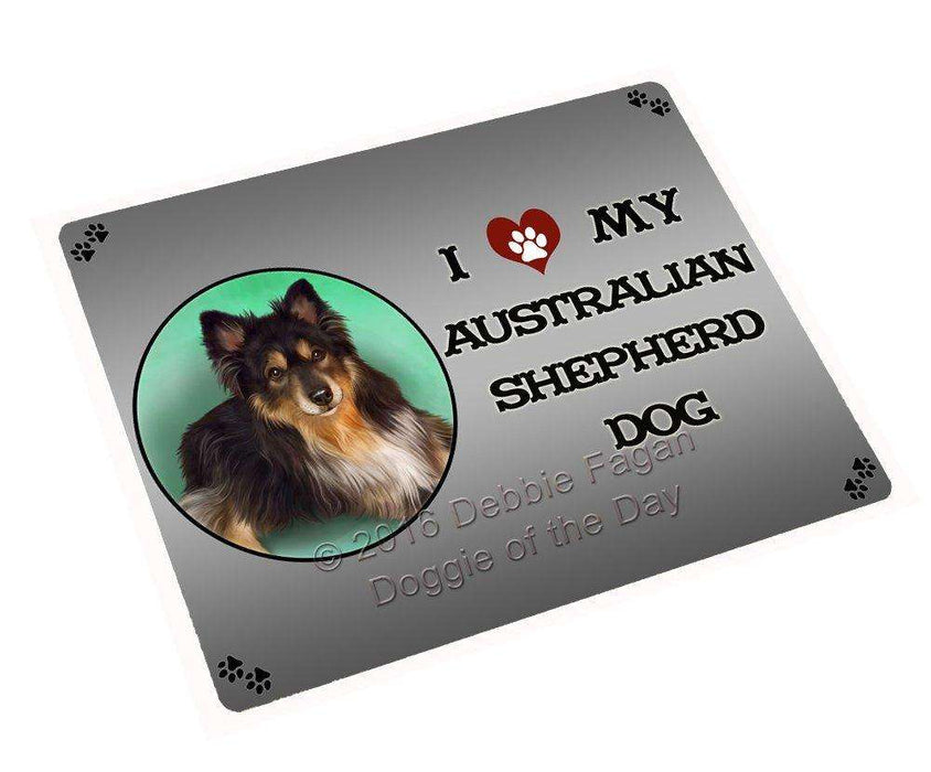 I Love My Australian Shepherd Dog Art Portrait Print Woven Throw Sherpa Plush Fleece Blanket