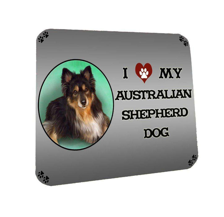 I Love My Australian Shepherd Dog Coasters Set of 4