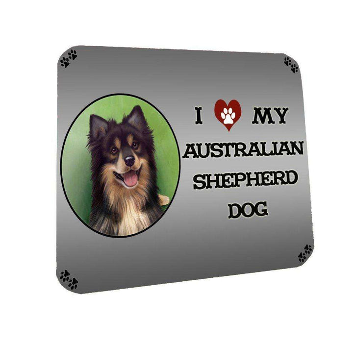 I Love My Australian Shepherd Dog Coasters Set of 4