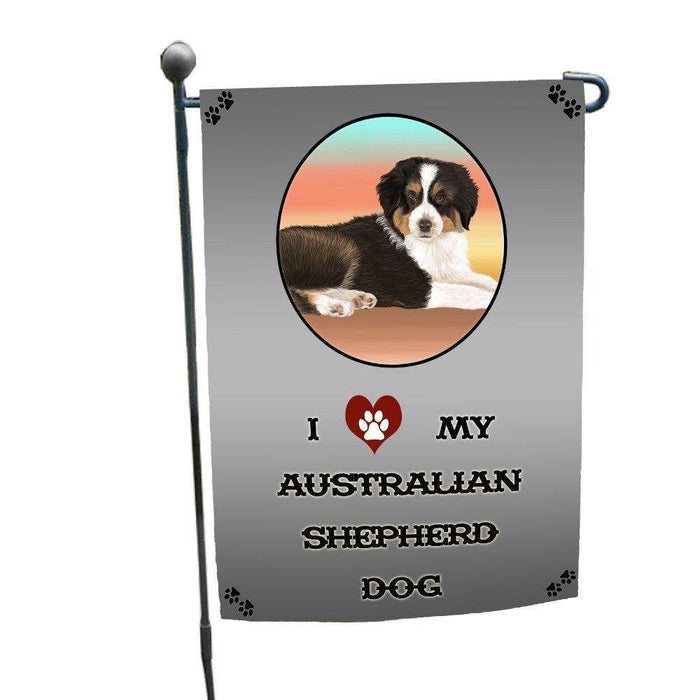 I Love My Australian Shepherd Dog Garden Flag