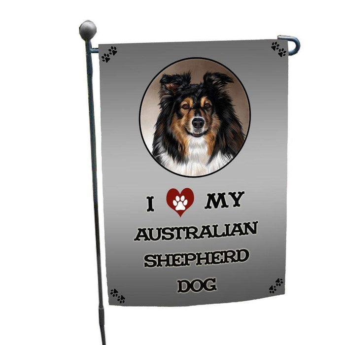 I Love My Australian Shepherd Dog Garden Flag