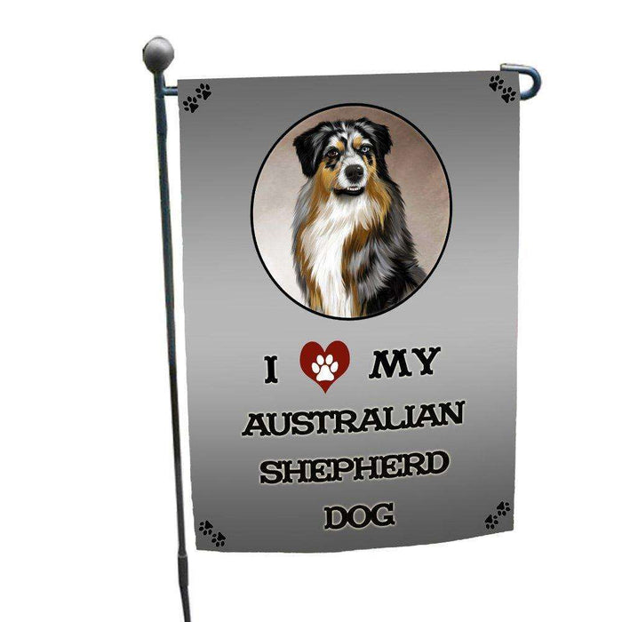 I Love My Australian Shepherd Dog Garden Flag