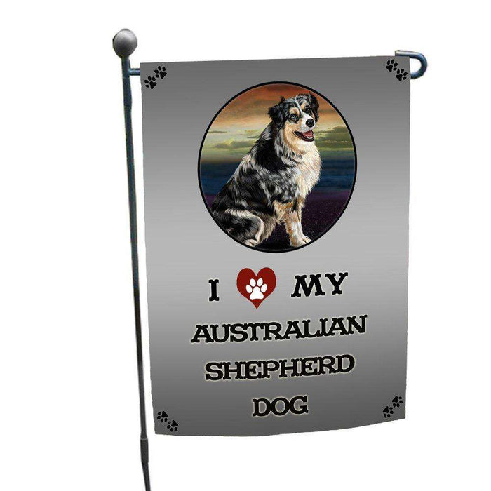 I Love My Australian Shepherd Dog Garden Flag